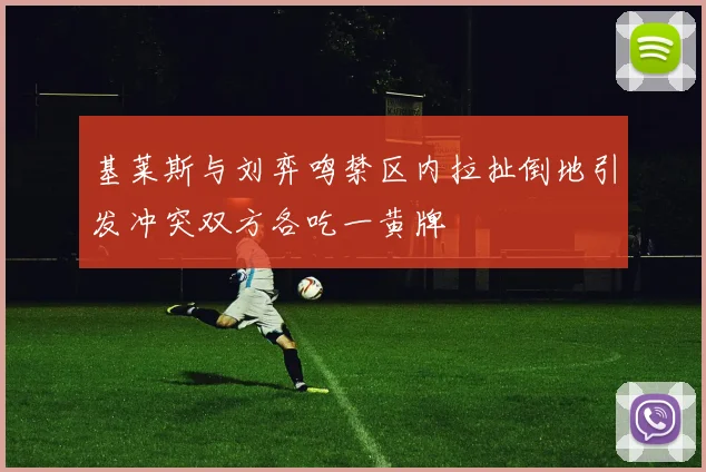 基莱斯与刘弈鸣禁区内拉扯倒地引发冲突双方各吃一黄牌